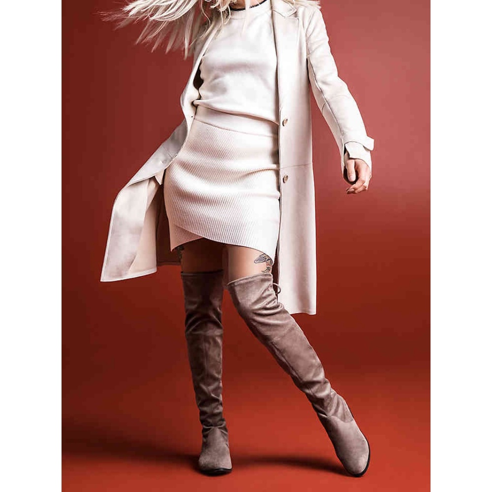 Taupe Unisa Adivan flat over the knee OTK BOOTS 10